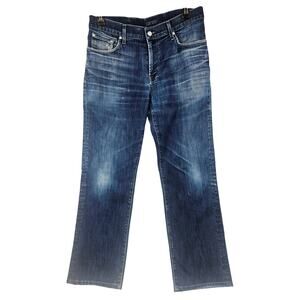 7 For All Mankind Carsen Straight Leg Jeans Distressed Dark Mens 38 x 29 3765